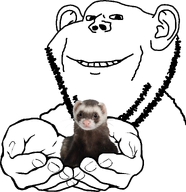 animal beard cupped_hands ear ferret hand smile transparent_background variant:impish_soyak_ears // 1277x1318 // 329.3KB