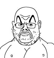 angry buff ear glasses mustache oneyplays soyjak spazkid stubble variant:corejak // 500x538 // 12.0KB