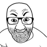 arm clothes glasses smile soyjak stubble tshirt variant:el_perro_rabioso // 400x400 // 54.9KB