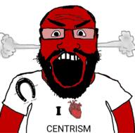 angry balding beard centrist fume glasses hair heart horseshoe horseshoe_theory i_love open_mouth red_face red_skin soyjak subvariant:science_lover text variant:markiplier_soyjak // 800x789 // 175.0KB