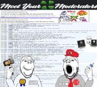 4chan arm award badge ban banhammer chat closed_mouth clothes cultural_phenomenon discord glasses hand hat holding_object holding_plate i_am_abib janny mario moderator name_tag necktie nintendo open_mouth plate push_pin smile soyjak sticky stubble subvariant:wholesome_soyjak text the variant:gapejak variant:platejak video_game wordswordswords yournamehere // 1900x1700 // 2.1MB