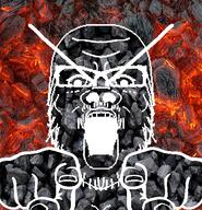 angry bald big_eyebrows burning coal coal_skin crying fire glasses hair inverted large_eyebrows mirror mirrored mustache open_mouth pointing pointing_at_viewer selfish_little_fuck soyjak stubble symmetrical symmetry variant:a24_slowburn_soyjak // 502x520 // 478.0KB