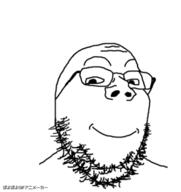 animated byonbyon closed_mouth glasses poyopoyo smile soyjak stubble variant:gapejak // 378x400 // 320.5KB