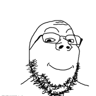 animated byonbyon closed_mouth glasses poyopoyo smile soyjak stubble subvariant:shrimpish variant:gapejak // 378x400 // 320.5KB