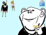 3soyjaks ack blood bloodshot_eyes clothes crying dog don_turtelli ear frog full_body glass glasses green_skin hanging hat holding_object janny lock open_mouth pepe rope smile soyjak stubble suicide suit suspenders tongue tuxedo variant:bernd variant:impish_soyak_ears wine // 1049x810 // 300.0KB