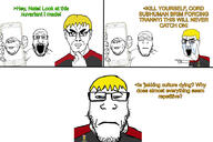 angry arm award badge bloodshot_eyes closed_mouth clothes comic crying depressed ear fist glasses hair hand holding_object imageboard medal nate open_mouth phonee pointing red_shirt sad sharty smile soyjak soyjak_party soyteen steve_jobs stubble subvariant:gapealien subvariant:neutralplier subvariant:steve_chuds text thick_eyebrows thinking tshirt uniform variant:chudjak variant:markiplier_soyjak variant:unknown yellow_hair // 900x600 // 281.7KB