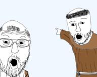 2soyjaks christianity clothes mustache religion soyjak stubble variant:two_pointing_soyjaks // 750x593 // 225.9KB