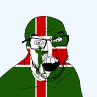 angry archer british england flag flag:nottinghamshire full_body glasses hair looking_at_you mustache nottinghamshire open_mouth soyjak stubble teeth united_kingdom variant:feraljak // 1500x1500 // 70.9KB