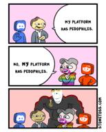 arm badge clothes discord glasses hand lgbt medal pedophile reddit smile soot_colors soyjak soyjak_party speech_bubble stonetoss stubble text tshirt variant:cobson // 1280x1600 // 336.8KB
