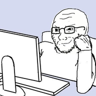 arm chair clothes computer glasses hand screen smug soyjak stubble table variant:soyak // 452x363 // 97.9KB