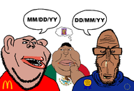 date_notation drool glasses hand many_soyjaks speech_bubble stubble subvariant:euromutt subvariant:impish_amerimutt subvariant:meximutt_front4 takis thinking variant:impish_soyak_ears variant:markiplier_soyjak variant:meximutt // 1500x1020 // 108.1KB