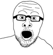 big_head big_mouth big_nose eyebrows glass glasses nuvariant nuvariants open_mouth soyjak_party stubble template variant:unknown wrinkle wrinkles // 712x740 // 14.9KB