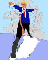 american_flag blond cape_to_cairo chud donald_trump greenland map meta:tagme orange_skin rail rhodes string yellow_hair // 828x1026 // 43.5KB
