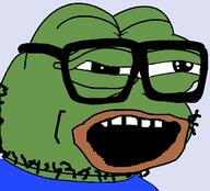 frog glasses open_mouth pepe stubble surprised variant:soyak // 720x651 // 17.5KB