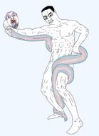 art bloodshot_eyes chud classical_art_parody closed_mouth crying glasses open_mouth snake soyjak template tranny transgender_flag variant:bernd variant:chudjak // 1300x1799 // 734.0KB