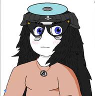Nigger_generated blue_eyes blush clothes glasses hair necklace variant:soytan // 1015x1024 // 419.4KB