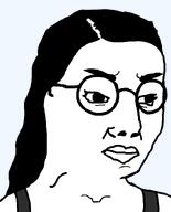 chud closed_mouth ear female glasses hair long_hair remastered series:foidjaks subvariant:female_chudjak template transparent_background variant:chudjak // 645x800 // 15.0KB