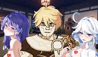 aether anime buff bwc furina genshin_impact harem nipple queen_of_hearts raiden subvariant:muscular_chud variant:chudjak // 1829x1068 // 1.5MB