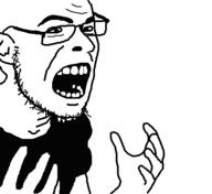 angry clothes ear glasses hand meta:tagme open_mouth soyjak stubble variant:unknown // 480x440 // 5.3KB