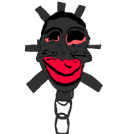 bloodshot_eyes chain deformed glasses gray_skin grey_skin hair mustache naval_mine red_lips sea_mine series:explosoys subvariant:jartycuck subvariant:jartycuck_(not_hanging) subvariant:patrick transparent_background variant:chudjak // 1501x1600 // 109.5KB