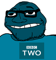 bald bbc_two british_broadcasting_corporation chin glasses logo smirk soyjak stubble subvariant:lakuse transparent_background variant:smugjak wrinkles // 600x640 // 26.8KB