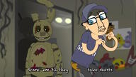 2soyjaks arm blue_eyes closed_mouth five_nights_at_freddy's five_nights_at_freddy's_3 glasses hand horror lhugueny poop smile soyjak springtrap variant:chudjak variant:impish_soyak_ears video_game william_afton // 1920x1080 // 547.9KB