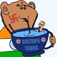 british drinking drinking_straw glasses hindu hinduism indian indo-aryan mug sipping_coffee variant:impish_soyak_ears // 2048x2048 // 310.5KB
