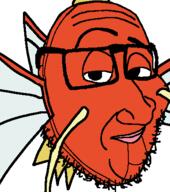 animal aquatic fish glasses kanto magikarp pokemon smug stubble variant:smugjak video_game // 400x452 // 21.8KB