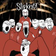 album_cover glasses metal metal_(music) multiple_soyjaks music music_parody open_mouth orange_eyes parody slipknot soy soyjak text variant:a24_slowburn_soyjak variant:bernd variant:el_perro_rabioso variant:fatjak variant:feraljak variant:gapejak variant:impish_soyak_ears variant:markiplier_soyjak variant:tony_soprano_soyjak // 4096x4096 // 9.6MB