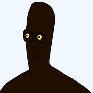 bald brown_skin closed_mouth glasses negro no_eyebrows smile variant:headjak yellow_sclera // 731x732 // 4.3KB