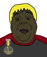 1_year_on_bald_men_with_glasses_website award badge blond brown_skin closed_mouth eyebrows fixed hair lips looking_at_you meta:not_a_duplicate nate_higger's_distant_cousin_(cape_rrackers) nose red_lips shitskin subvariant:hunky_twink_sex_machine template variant:alicia white_background wig yellow_hair // 592x720 // 33.2KB