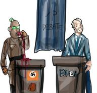 FNWO Warrior-Z(user) artist:romanian_schizo debate froot joe_biden politics subvariant:mexiaryan swastika variant:meximutt // 565x541 // 223.0KB