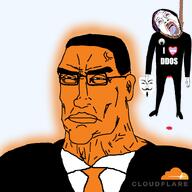 2soyjaks ack anonymous black_shirt blood bloodshot_eyes closed_mouth clothes cloudflare ddos eyebrows foot full_body glasses glowing hair hand hanging mask muscles nose open_mouth orange_skin purple_hair rope stubble subvariant:perceptive_chud suit suit_and_tie teeth text tongue tranny trend:glowie variant:bernd variant:chudjak // 799x799 // 112.1KB