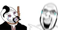 blur closed_eyes clothes crying ear glasses hand hanging hohol laughing oink open_mouth pigger pointing reaction soyjak stepan_bandera stubble suicide teeth text ukraine variant:cobson variant:wojak zionism // 1080x558 // 277.8KB