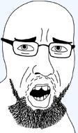 bald beard buck_teeth chance_wilkins cyrax cyraxx glasses goatee goblin lips lolcow mustache nuvariant open_mouth soyjak stubble teeth template thick_eyebrows transparent_background variant:gobson // 500x855 // 37.8KB