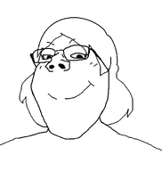 clothes eyelashes femjak glasses hair meta:not_a_fucking_duplicate series:foidjaks smile soyjak subvariant:gapejak_female template transparent_background variant:gapejak // 940x992 // 16.5KB