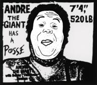andre_the_giant black_and_white closed_mouth picture street_art stubble text variant:alicia wrestler // 1233x1080 // 1.3MB