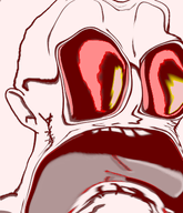 big_eyes big_mouth distorted glasses horrified jesus_fucking_christ oy_my_god_doctooooooooooooooooooooooooooooos oyy oyyyymyyyygooooddd oyyyyyyyyy pink_eyes pink_sclera reddish screaming stubble subvariant:doctos terrified variant:soyak warped weird weird_colors yellow_eyes