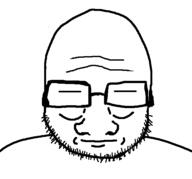 closed_eyes closed_mouth glasses neutral soyjak stubble variant:upsidedownjak // 600x558 // 29.3KB