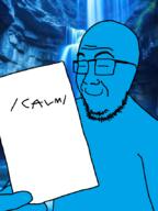 calm body calm glasses gsarm holding_object looking_at_you meta:tagme open_mouth paper soyjak stubble tongue transparent_background variant:paperjak waterfall // 640x853 // 117.7KB