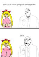 2panel biting_lip breast_expansion breasts clothes comic doctor dr_soyberg female fetish glasses hair scared stubble text variant:cobson // 846x1228 // 67.4KB