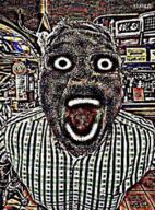 ai_generated animated bernd_schmidt deep_fried eyes glowing horror insane irl luma monster stubble variant:bernd // 600x811 // 23.4MB