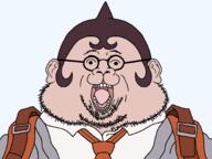 anime artist:hellcat asian backpack brown_hair cleft_palate clothes danganronpa:_trigger_happy_havoc danganronpa_(series) double_chin ear fat glasses jacket neckbeard necktie open_mouth otaku small_eyes soyjak stubble transparent_background variant:bernd video_game visual_novel white_shirt yamada_hifumi // 1792x1348 // 49.3KB