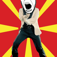 angry animated country dance flag flag:north_macedonia full_body gangnam_style glasses irl north_macedonia open_mouth soyjak stubble sun variant:cobson // 300x460 // 506.4KB