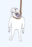 bloodshot_eyes crying ear full_body hanging midget open_mouth rope short soyjak suicide template tongue variant:bernd yellow_teeth // 1400x2000 // 108.6KB