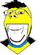 clothes glasses hair invincible_(show) low_quality mark_grayson mask op_is_a_retarded_lazy_faggot_for_not_tagging_his_own_shit smile soyjak stubble subvariant:wholesome_soyjak suit variant:gapejak // 196x268 // 10.6KB