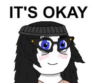 beanie blue_eyes blush glasses hair its_okay necklace variant:soytan white_skin // 436x382 // 31.5KB