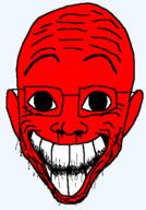 big_eyes big_forehead big_mouth big_teeth ear forehead_lines glasses red_skin smile stubble variant:unknown // 341x490 // 18.1KB