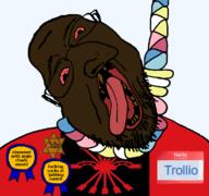 Trollio_(namefag) ack brown_troonjak falangism flag:falangism flag:map flag:pedophilia_pride_flag hello_my_name_is_(sticker) judaism jude kike kike_nose nigger red_sclera rope rotten_teeth variant:bernd // 768x719 // 245.7KB
