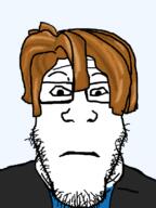 bacon_hair brown_hair closed_mouth clothes glasses hair roblox soyjak stubble subvariant:neutralplier transparent_background tshirt variant:markiplier_soyjak // 600x800 // 88.5KB